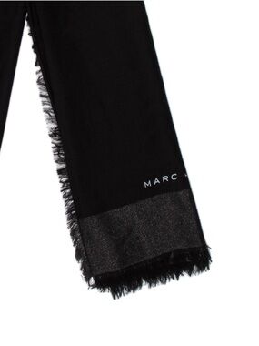 Marc Jacobs Fringe Wool Cashmere Logo Scarf